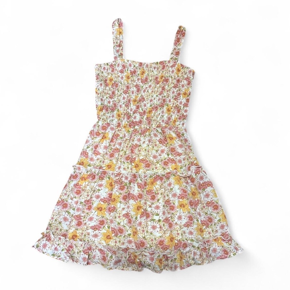 Floral Mini Dress in Pink and Yellow